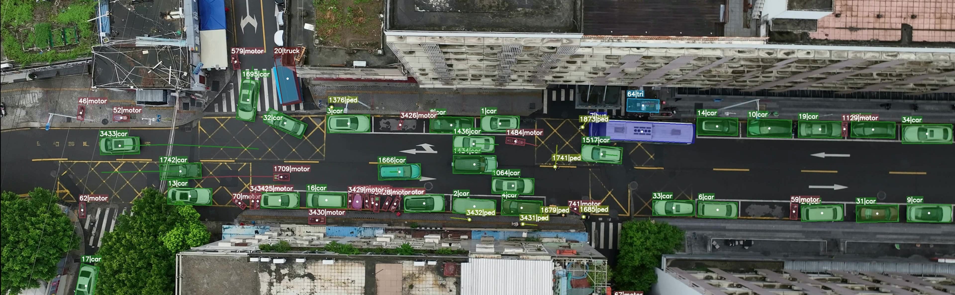 Detection and tracking results in VRUD